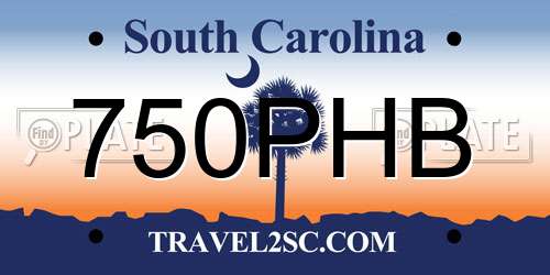 750PHB South Carolina License Plate