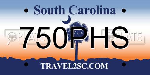 750PHS South Carolina License Plate
