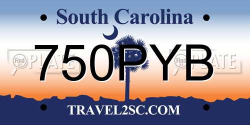 750PYB South Carolina License Plate