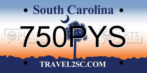 750PYS South Carolina License Plate