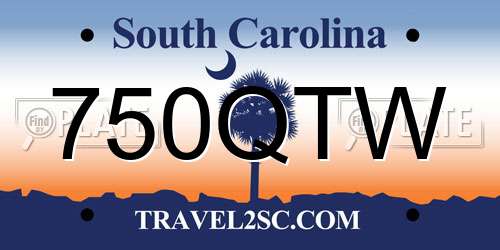 750QTW South Carolina License Plate