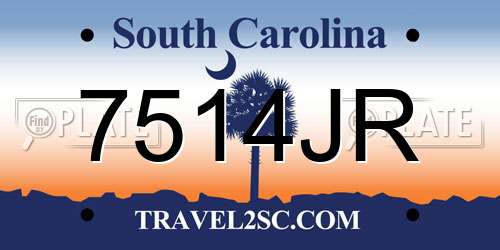7514JR South Carolina License Plate
