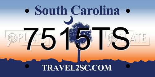 7515TS South Carolina License Plate
