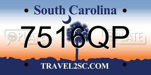 7516QP South Carolina License Plate