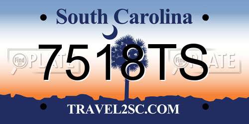 7518TS South Carolina License Plate