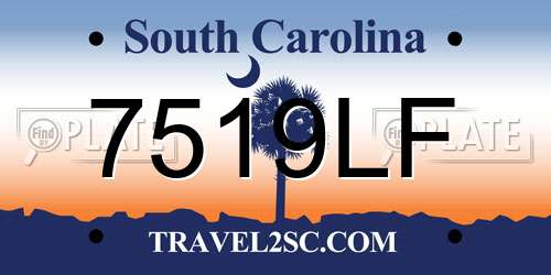 7519LF South Carolina License Plate