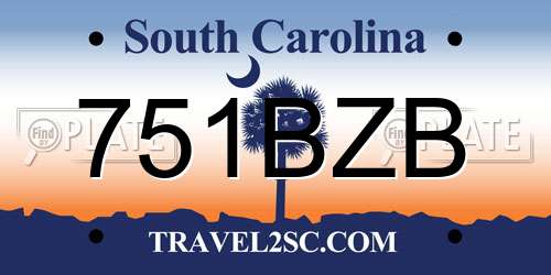 751BZB South Carolina License Plate