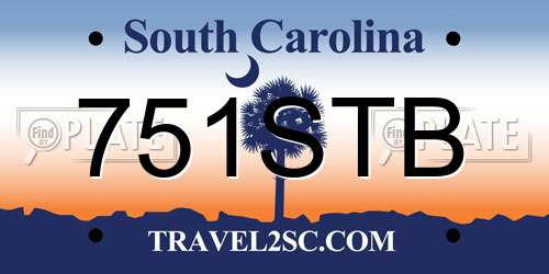 751STB South Carolina License Plate