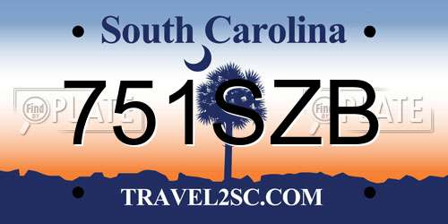 751SZB South Carolina License Plate
