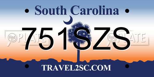 751SZS South Carolina License Plate