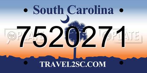 7520271 South Carolina License Plate
