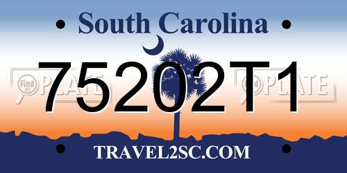 75202T1 South Carolina License Plate
