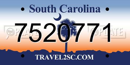 7520771 South Carolina License Plate