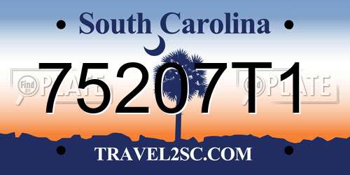 75207T1 South Carolina License Plate