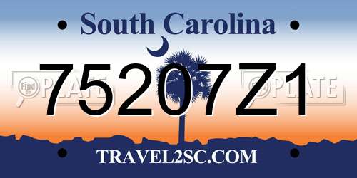 75207Z1 South Carolina License Plate