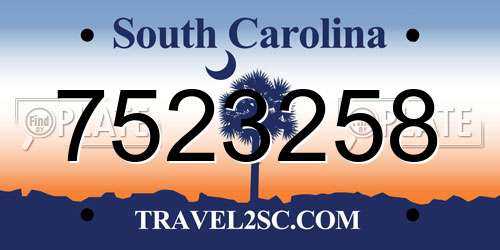 7523258 South Carolina License Plate