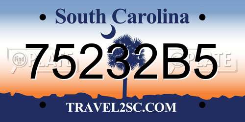 75232B5 South Carolina License Plate