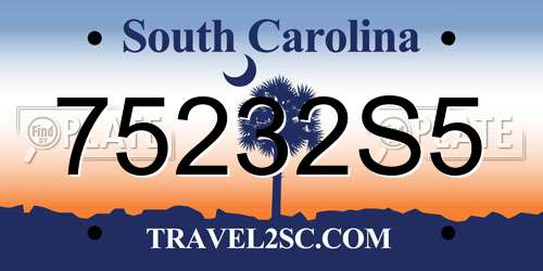 75232S5 South Carolina License Plate