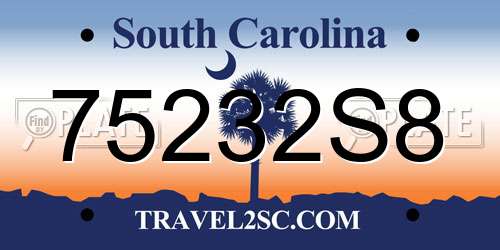 75232S8 South Carolina License Plate