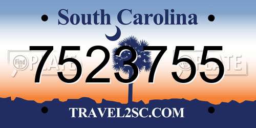 7523755 South Carolina License Plate