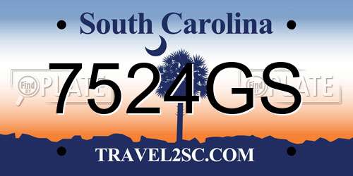 7524GS South Carolina License Plate