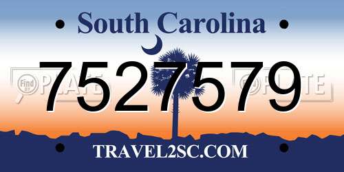 7527579 South Carolina License Plate