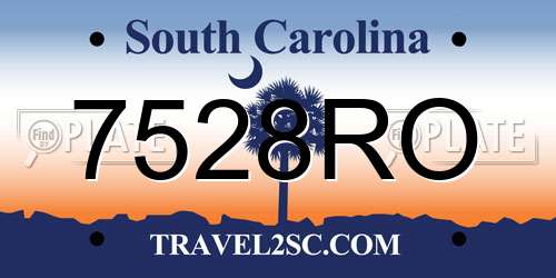 7528RO South Carolina License Plate
