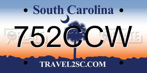 752CCW South Carolina License Plate