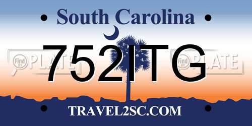 752ITG South Carolina License Plate