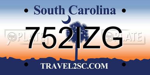 752IZG South Carolina License Plate
