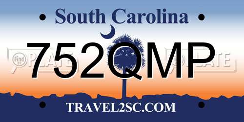 752QMP South Carolina License Plate