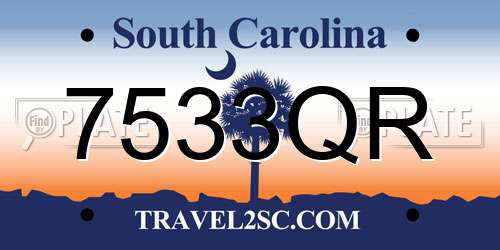 7533QR South Carolina License Plate
