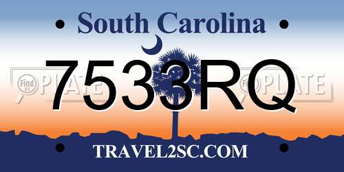 7533RQ South Carolina License Plate