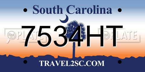 7534HT South Carolina License Plate