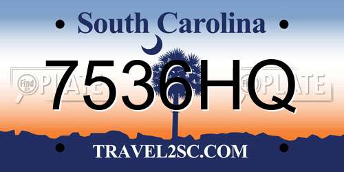 7536HQ South Carolina License Plate