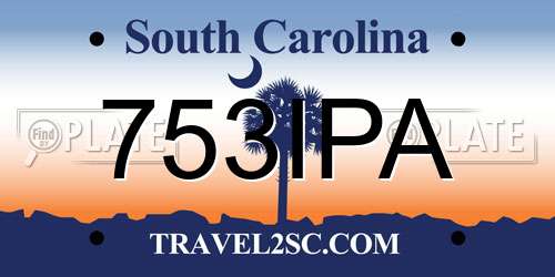 753IPA South Carolina License Plate