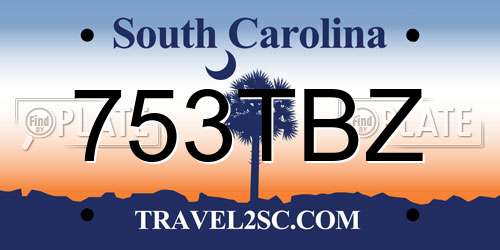 753TBZ South Carolina License Plate