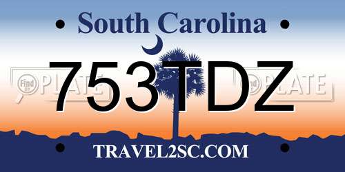 753TDZ South Carolina License Plate