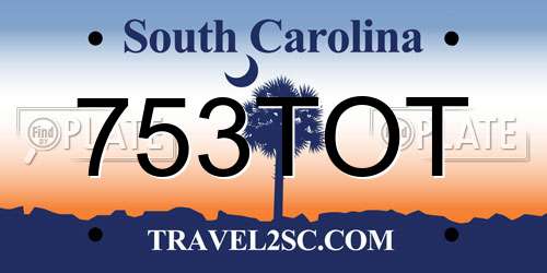 753TOT South Carolina License Plate