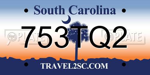 753TQ2 South Carolina License Plate