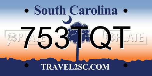 753TQT South Carolina License Plate