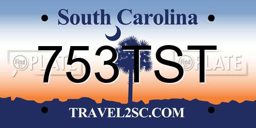 753TST South Carolina License Plate