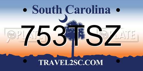 753TSZ South Carolina License Plate