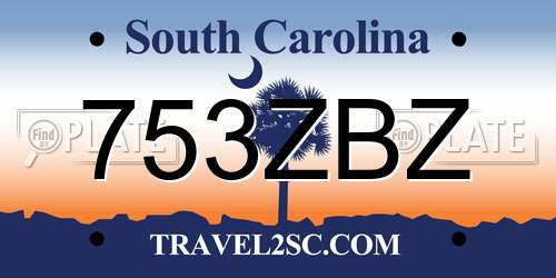 753ZBZ South Carolina License Plate