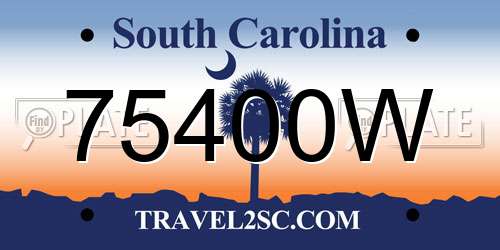 75400W South Carolina License Plate