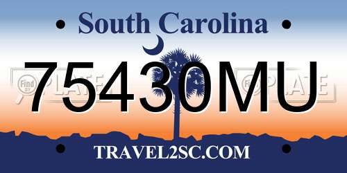 75430MU South Carolina License Plate
