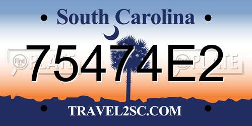 75474E2 South Carolina License Plate