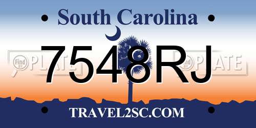 7548RJ South Carolina License Plate