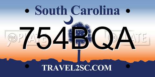 754BQA South Carolina License Plate