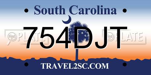 754DJT South Carolina License Plate